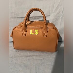 Leatherology Park Mini Leather Monogrammed Satchel Bag